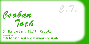 csoban toth business card